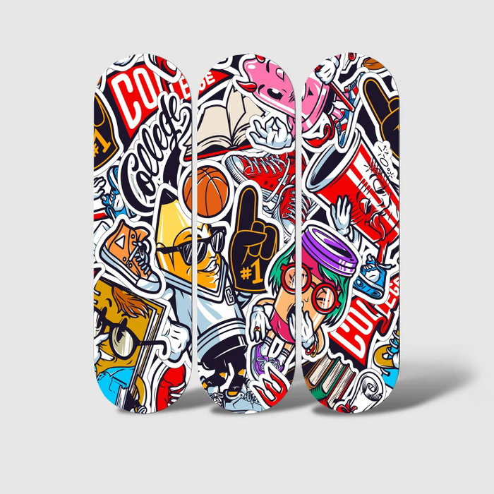 Wallity Cuadro Decorativo de MDF Multicolor (3 Piezas)
